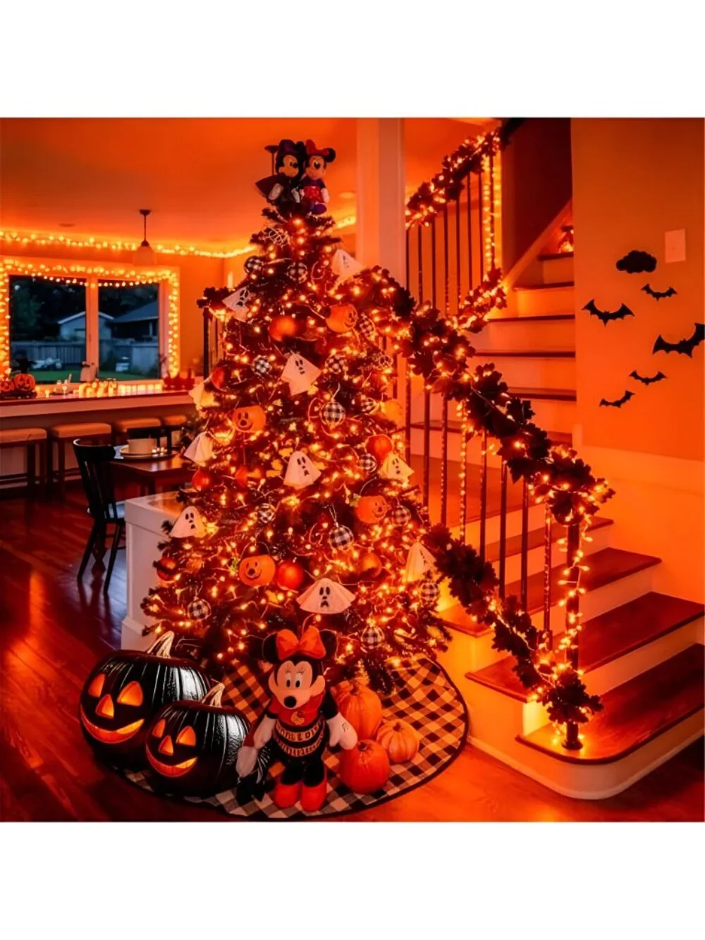 200 LED Orange Halloween Lights Outdoor Indoor Fall Lights Plug in